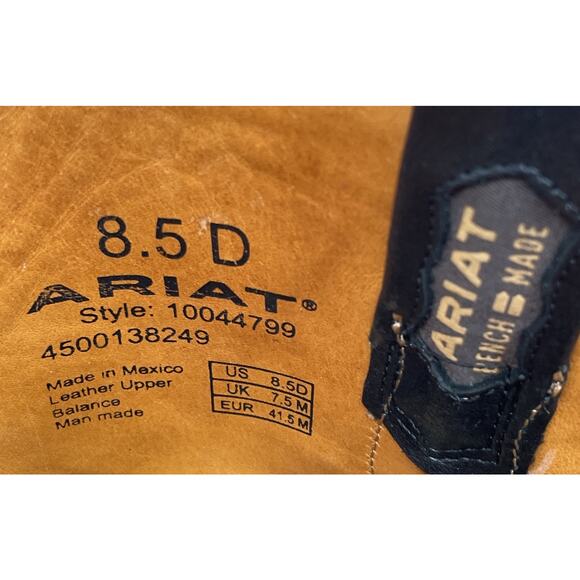 Ariat Bench Made Clanton Western Boot Black Mens Size 8.5 Fast Ship - Picture 10 of 13